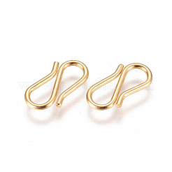 304ステンレススチールSフック留め具  ゴールドカラー  12.5x6.5x1mm  穴：3~3.5mm&nbsp;STAS-I120-14-G