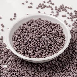 MIYUKIラウンドロカイユビーズ  日本製シードビーズ  （rr2034)マットアンティークローズゴールド光沢  8/0  3mm  穴：1mm  約422~455PCS /ボトル  10 G /ボトル&nbsp;SEED-JP0009-RR2034