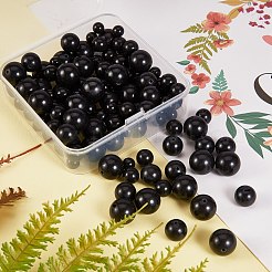 120Pcs 4 Style Synthetic Black Stone Beads Strands&nbsp;G-SZ0001-24