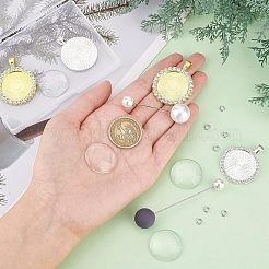 DIY Flat Round Pendant Brooch Making Kits&nbsp;DIY-CA0004-03