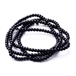 ガラスパールビーズ連売り  パールカラーの  ラウンド  ブラック  3~4mm  穴：1mm  約190~200200個/連  25.59インチ（65cm）&nbsp;HY-3D-B20
