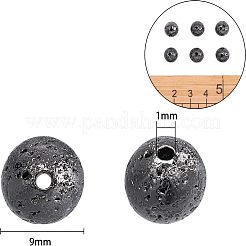 Electroplated Natural Lava Rock Beads&nbsp;G-NB0001-91B