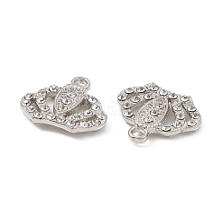 合金クリスタルラインストーンペンダント  クラウンチャーム  プラチナ  17.5x19x3mm  穴：2.4mm&nbsp;FIND-C019-40P