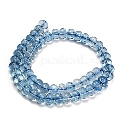 染色された天然石風ガラスビーズの連  ロンデル  スチールブルー  9.5~10x7mm  穴：1.5mm  約54個/連  14.96''（38センチメートル）&nbsp;GL-Z001-03B-11