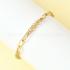Brass Rolo Chains & Paperclip Chains Bracelets for Women&nbsp;BJEW-JB12779