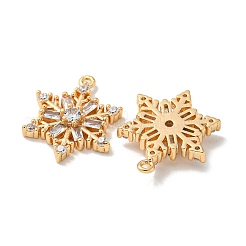 Brass Micro Pave Clear Cubic Zirconia Pendants&nbsp;KK-K378-17G