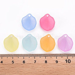 透明つや消しアクリルパーツ  花弁  ミックスカラー  16x14.5x3mm  穴：1.6mm&nbsp;MACR-S371-02A