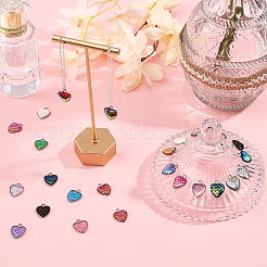 60Pcs 15 Colors Scaled Heart Resin Pendants&nbsp;CRES-CA0001-20