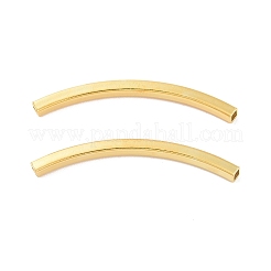 925純銀製のチューブビーズ  カーブチューブ  正方形  18KGP本金メッキ  30x2x2mm  穴：1.2mm  約17個/10g&nbsp;STER-D035-14G