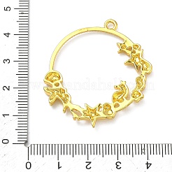 Ocean Theme Alloy Open Back Bezel Pendants&nbsp;PALLOY-F321-03B-G