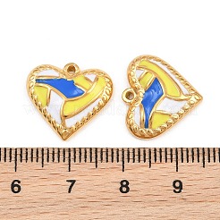 304ステンレスペンダント  バレーボール柄のハートチャーム  ゴールドカラー  ブルー  15x16.5x3mm  穴：1mm&nbsp;SA-CBA275E-04G-04