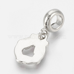 合金エナメルヨーロピアンダングルチャーム  大穴ペンダント  クリスマスリース  プラチナ  グリーン  25.5mm  穴：5mm&nbsp;MPDL-Q209-086P