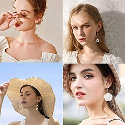 DIYピアス作り  真鍮のリンクリングとピアスフック付き  シェルペンダント  304ステンレススチールペンダント＆リンキングリング  ゴールドカラー  135x70x30mm&nbsp;DIY-SC0008-72G