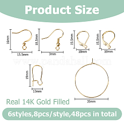 Brass Hoop Earring Findings&nbsp;KK-HS0002-07