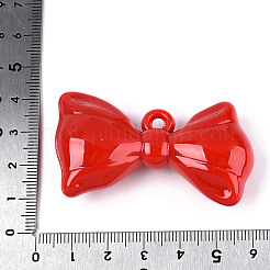 オペークアクリルパーツ  蝶結び  レッド  31~32x55.5~57x16mm  穴：3.8mm&nbsp;SACR-T017-48D