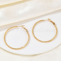 女性用304ステンレスフープピアス  リング  ゴールドカラー  40x2mm&nbsp;EJEW-B114-02C-G