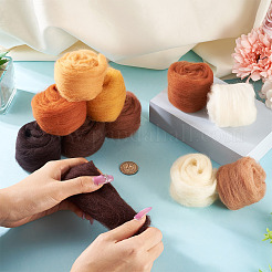 55G 11 Colors Needle Felting Wool Roving&nbsp;DIY-TA0012-86