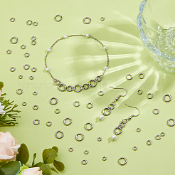 100Pcs 4 Styles 304 Stainless Steel Linking Rings&nbsp;STAS-DC0017-19