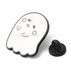 ハロウィンゴーストエナメルピン  バックパック衣類用電気泳動黒亜鉛合金ブローチ  30x23.5x1.5mm&nbsp;JEWB-E023-05EB-05