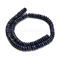 天然石ラピスラズリビーズ連売り  ロンデル  グレードAB  グレードAB  8.5x2.5~4.5mm  穴：0.6mm  約106~109個/連  15.87''（40.3センチメートル）&nbsp;G-H329-B01-5x8mm