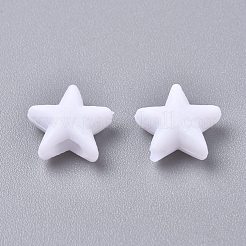 スター型マスク用紐留めアジャスターPVCプラスチックコードロック  アンチスリップコードバックル  ロープアジャスター  ホワイト  10.5x10.5x4mm  穴：2.5x4mm&nbsp;KY-D013-01A