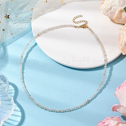 3mmファセットラウンド天然シトリンビーズネックレス（女性用）  16.14インチ（41cm）&nbsp;NJEW-JN05079-01
