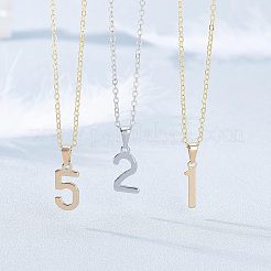304ステンレスペンダント  数0~9  ゴールデン·ステンレス鋼色  21x5~11x1.5mm  穴：6.5x3mm  18個/箱&nbsp;STAS-UN0016-71