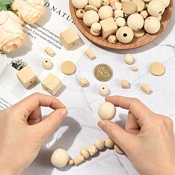 Natural Unfinished Wood Beads&nbsp;WOOD-YW0001-98