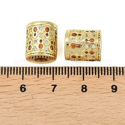Brass Micro Pave Cubic Zirconia European Beads&nbsp;KK-D109-09B-G