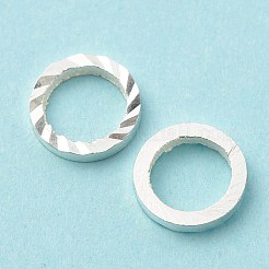 真鍮製フレームコネクター  長持ちメッキ  カドミウムフリー＆鉛フリー  丸いリング  925銀メッキ  6x1mm  内径：4mm&nbsp;X-KK-F831-018A-S-RS