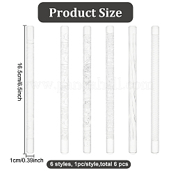 6種類のアクリル彫刻麺棒6本  フォンダンツール  粘土細工の道具  透明  165x10mm  1個/スタイル&nbsp;AJEW-BC0006-51