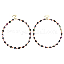 Halloween Skull Acrylic Beaded Necklaces&nbsp;NJEW-JN06531