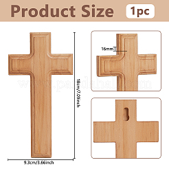 木製壁飾り1個  インテリアオーナメントパーツ  クロス  ライトカーキ  180x93x16mm&nbsp;AJEW-DC0003-38B