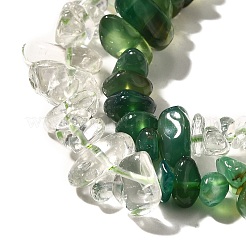 Natural Quartz Crystal/Rock Crystal & Chrysoprase Beads Strands&nbsp;G-L610-B22-01