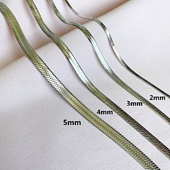 女性用304ステンレススチールスネークチェーンネックレス  ステンレス鋼色  2mm  21.65インチ（55cm）&nbsp;WG80FEF-24