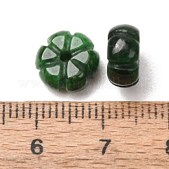 染色された天然ミャンマー翡翠の彫刻ビーズ  花  グリーン  9.5~10x5mm  穴：1.4~1.6mm&nbsp;GG-CBABA9C-04A