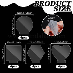 16Pcs 4 Styles Transparency Acrylic Board for LED Lamp Holder&nbsp;DIY-OC0016-04