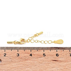 スターリングシルバーカーブチェーンエクステンダー925個  カニカンとコードエンドを備えたエンドチェーン  ティアドロップチェーンタブ  s925スタンプあり  18KGP本金メッキ  21mm&nbsp;STER-G039-01A-G