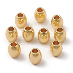 ラックメッキ真鍮製ビーズ  カドミウムフリー＆鉛フリー  長持ちメッキ  バレル  18KGP本金メッキ  5x4mm  穴：1.6mm&nbsp;KK-G452-29G