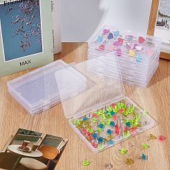 Ppプラスチックビーズ容器  ふた付き  長方形  透明  16x11.1x1.7cm  内径：15.6x10.5のCM&nbsp;CON-WH0123-10A