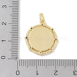 Brass Micro Pave Clear Cubic Zirconia Pendants&nbsp;KK-P273-15B-G