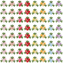 160Pcs 8 Colors Flower Pattern Water Soluble Computerized Embroidery Appliques&nbsp;DIY-CY0003-16