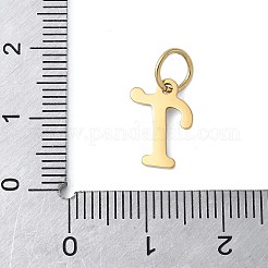 304ステンレススチールエナメルチャーム  丸カン付き  イオンプレーティング（ip）  ゴールドカラー  文字t  12x9x1mm  丸カン：6x0.8ミリ  4.5mm内径&nbsp;STAS-G353-01G-T