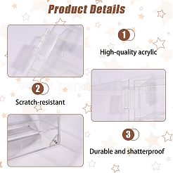 3-Tier Transparent Acrylic Wall-mounted Storage Box&nbsp;AJEW-WH0709-627