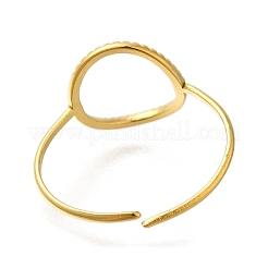 イオンプレーティング（IP）304ステンレススチール製女性用カフリング  18KGP本金メッキ  調整可能  12mm&nbsp;RJEW-U017-35G