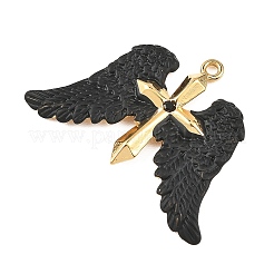 Baking Paint 304 Stainless Steel with Rhinestone Pendants&nbsp;STAS-Z186-03G-02