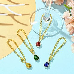 Alloy with Faceted Glass Rhinestone Cup Pendant Decorations&nbsp;HJEW-JM01788