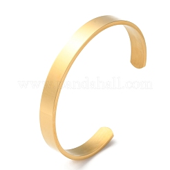 女性用304ステンレススチールプレーンカフバングル  18KGP本金メッキ  内径：2-1/2インチ（6.35cm）&nbsp;BJEW-P344-01B-G