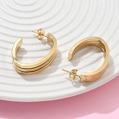 Triple C-Shaped 201 Stainless Steel Stud Earrings&nbsp;EJEW-D354-05G