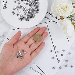 304ステンレススチールリボンカシメエンドパーツ  長方形  ステンレス鋼色  6x6.5mm  穴：1x2mm  300個/箱&nbsp;STAS-UN0001-97A
